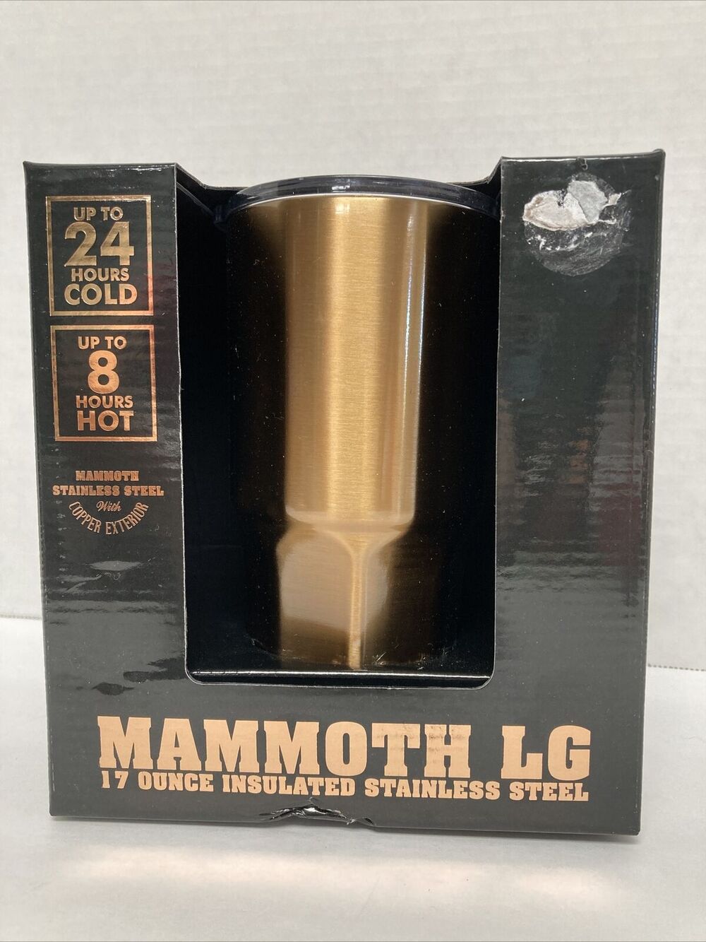 Mammoth LG Tumbler 17 oz Insulated Stainless Steel Copper Exterior Double Wall